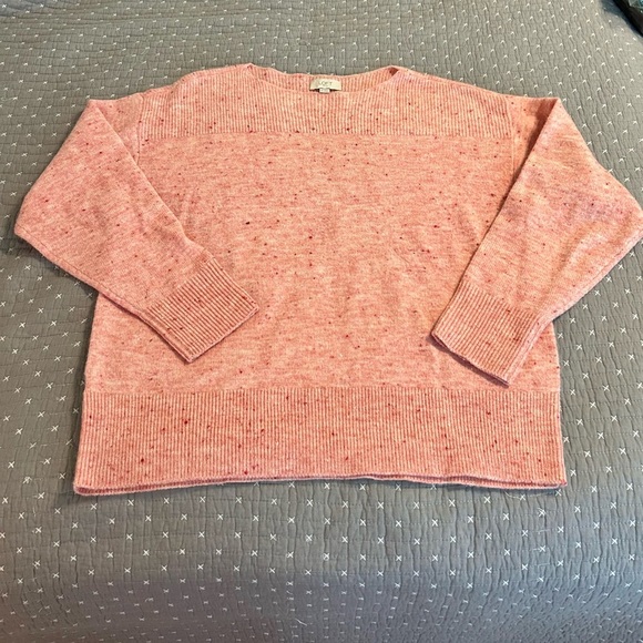 LOFT Women’s Pink Speckled Crew Neck Sweater Size XL - Picture 1 of 4